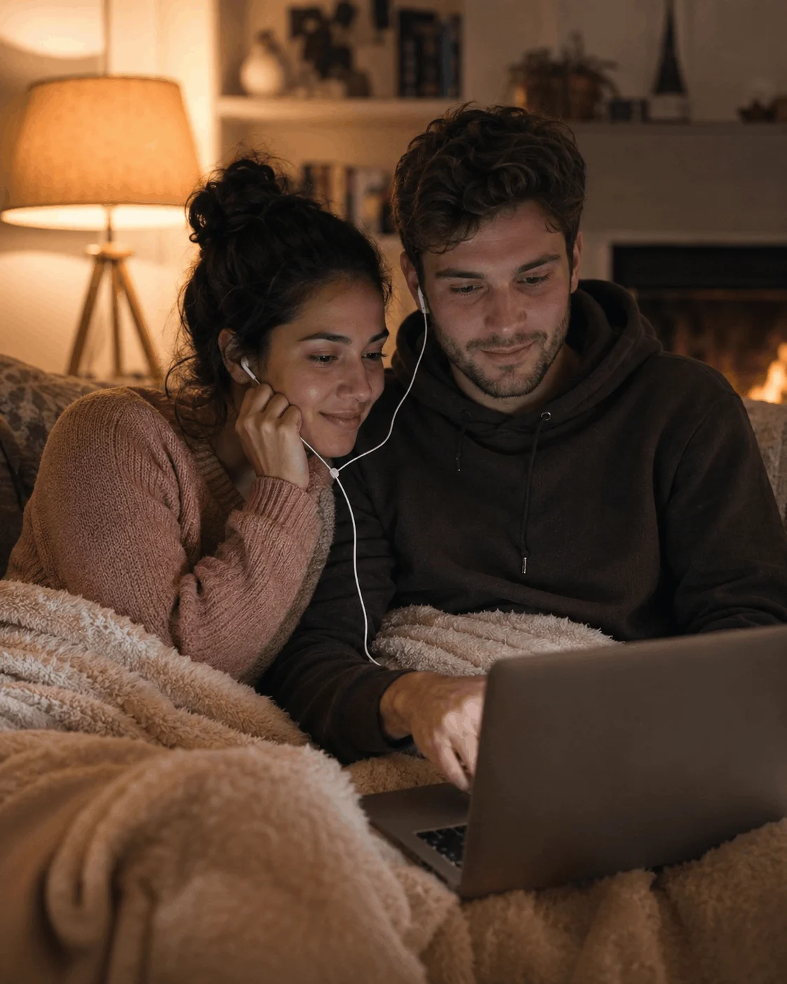 Pareja comprometida en videollamada—Pre-Cana en línea flexible para la preparación matrimonial católica